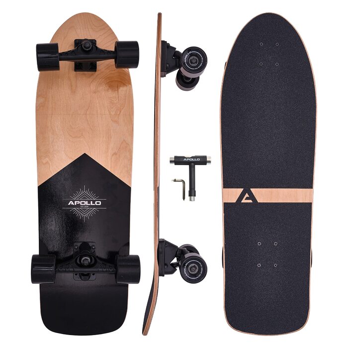 Apollo Surfskate Pro: Лонгборд для дорослих та дітей, Midi Cruiser для стрітсерфінгу та карвінгу, якісна Surf Skate вісь (з 6 років)
