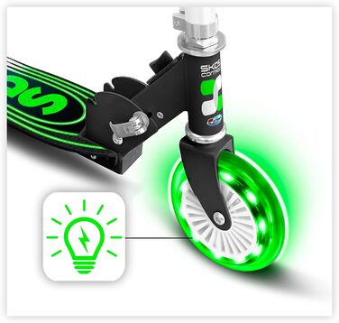 Самокат складаний чорний SKIDS CONTROL з поліпропіленовою декою та колесами LIGHTNING