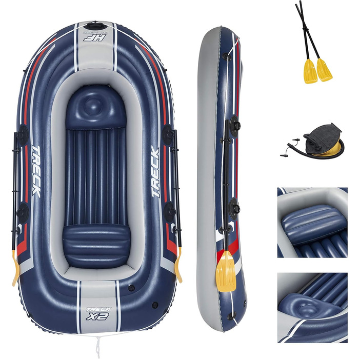Надувний човен Bestway Hydro-Force Treck X2 для 2 осіб, 255x127x36 см, комплект весла та насос