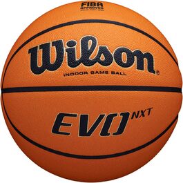 Баскетбольний м’яч Wilson EVO NXT FIBA, композитна шкіра, розмір 7, для залу, коричневий
