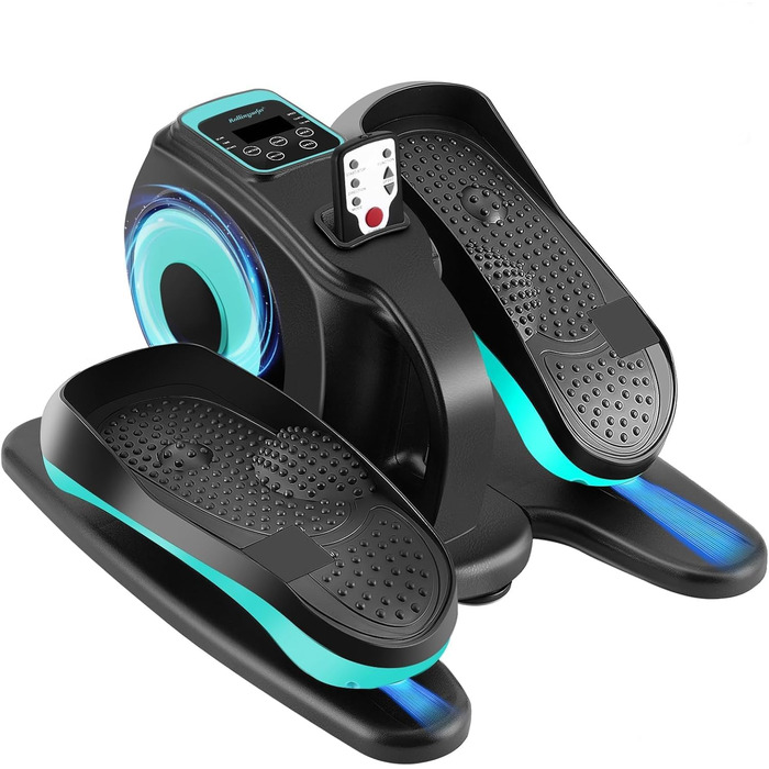 Електричний еліптичний тренажер для ніг з пультом керування, для дорослих та людей похилого віку, зелений