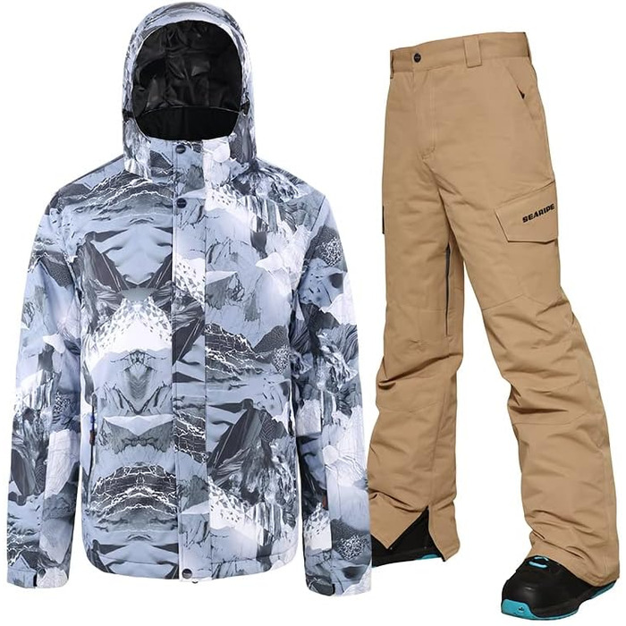 Зимовий чоловічий комбінезон для сноубордингу та катання на лижах. Водонепроникний, вітронепроникний, ізольований. Розмір M, колір хакі.
