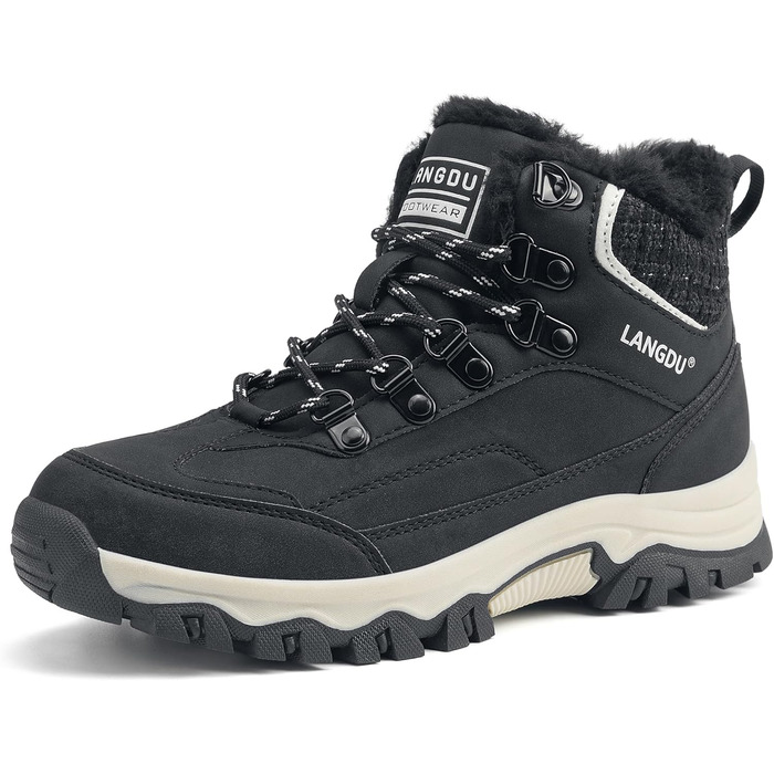 Зимові черевики жіночі, снігоступи, антиковзаючі, зимові черевики 37-42 EU (41 EU, Чорний)