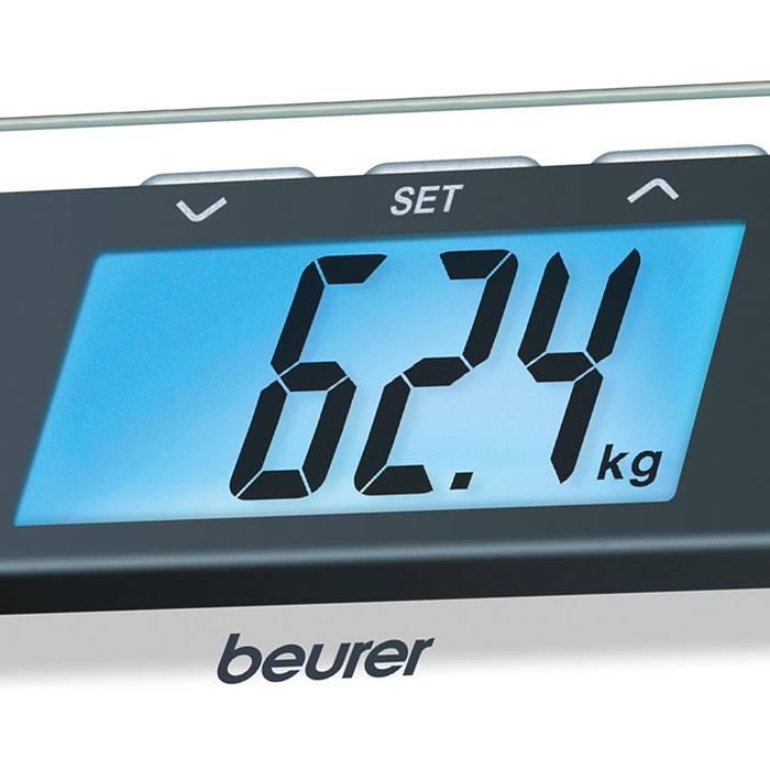 Діагностичні ваги Beurer BF 220 зі скляною платформою, великим LCD-дисплеєм, вантажопідйомність до 180 кг