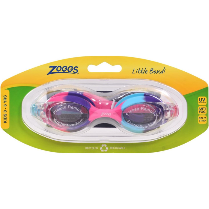 Дитячі плавальні окуляри Zoggs Little Bondi, унісекс, універсальний розмір, бірюзово-фіолетові, прозорі лінзи
