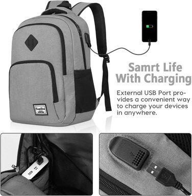 Рюкзак для ноутбука YAMTION з USB, водонепроникний, 35 л, для чоловіків і жінок, шкільний
