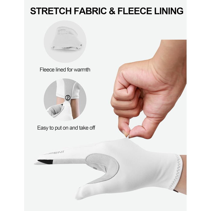 Велосипедні рукавички Inbike C701 M білі: теплі, вітронепроникні, дихаючі, з підтримкою сенсорного екрану та світловідбиваючими елементами для чоловіків та жінок