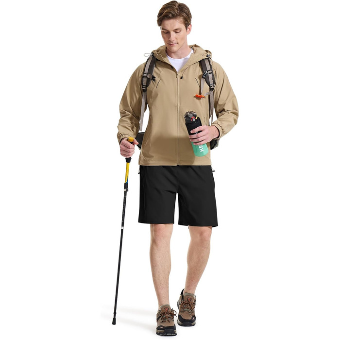 Шорти для бігу чоловічі Cimic, чорні, XL - дихаючі, швидковисихаючі, з кишенею на блискавці