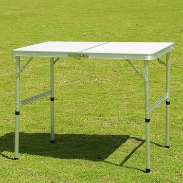 Складаний стіл 60 см, портативний, для кемпінгу та пікніків, садовий, вуличний, з алюмінієвим каркасом та регульованою висотою, 60 x 45 x 25,9 см (Д x Ш x В)