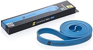 Let’s Bands Powerbands MAX – еспандер для фітнесу, синій (сильний опір), 5 рівнів навантаження, для ефективного тренування всього тіла, 60 днів безкоштовних онлайн-тренувань у додатку Lets Bands