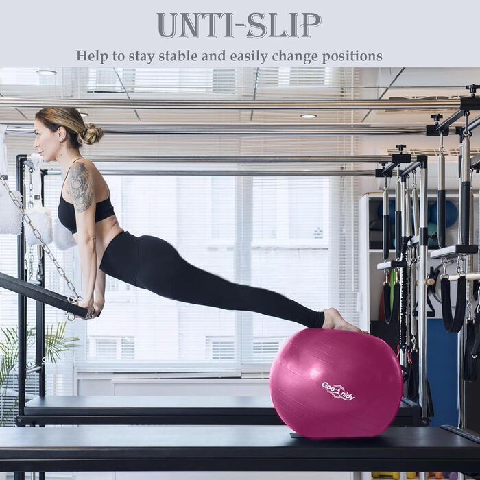 Великий фітбол для фітнесу та йоги, XXL (78-85 см), рожевий. Витримує до 1000 кг, з насосом. Ергономічний м'яч для офісу, фітнесу, пілатесу, вагітності та балансу.