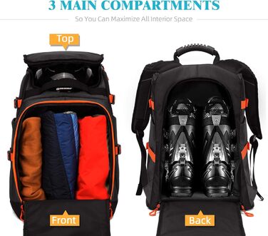 Чохол для лижних/сноубордистських черевиків та скейтборду TurnWay, чорний/помаранчевий, універсальний розмір