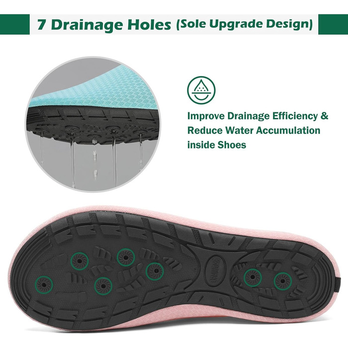 Шкарпетки для душу SAGUARO з дренажними отворами, швидко сохнуть, неслизькі, для чоловіків та жінок, розмір 36-47, колір рожевий