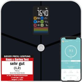 Вага для вимірювання жиру в тілі з аналізом складу тіла, цифрова Bluetooth вага з функцією додатку, вага з вимірюванням складу тіла, темно-синій колір