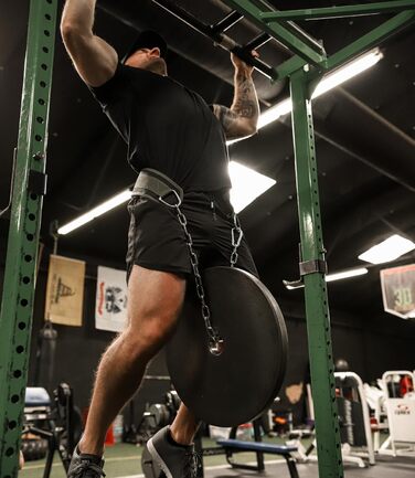 Пояс для підтягувань Gymreapers з ланцюгом для важкої атлетики, підтягувань та віджимань - міцна сталева ланцюг для додаткових силових тренувань, колір Ranger Green