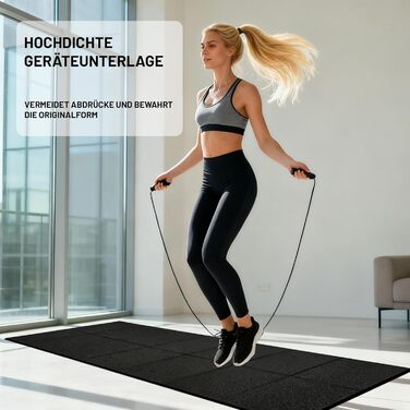 Складаний килимок для захисту підлоги під бігову доріжку та тренажери (200x90 см), товщина 6 мм, протиковзкий та амортизаційний мат для крос-тренажера, йоги та фітнесу