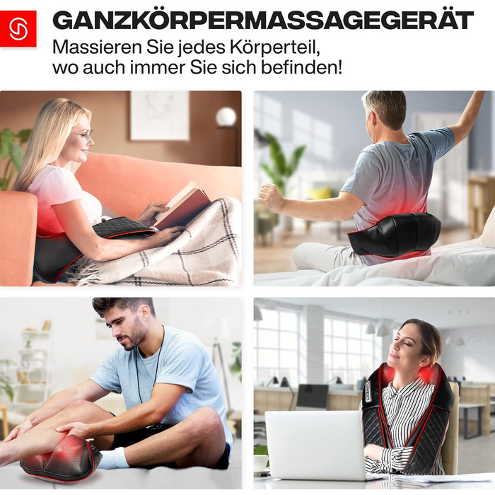 Масажер для шиї та спини з підігрівом Shiatsu Neck Relax - розслаблення м'язів шиї, спини та плечей