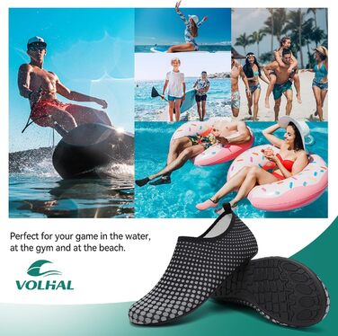 Аквашузи для плавання та йоги: чоловічі та жіночі, швидковисихаючі, неслизькі, сірі (39 EU, G995)