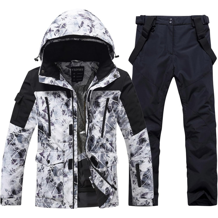 Чоловіча лижна куртка та штани, чорні. Висока щільність вітрозахисту та водонепроникність.