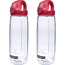 Набір з 2 пляшок для води Nalgene OTF 0,65 л з іменним гравіюванням, прозоро-червоні