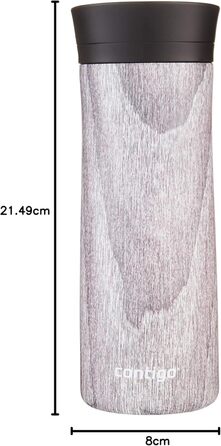 Термокухоль Contigo Pinnacle Autoseal 420 мл, нержавіюча сталь, дерев'яний колір (Blonde Wood), ізольований, герметичний, для кави та чаю, BPA-free