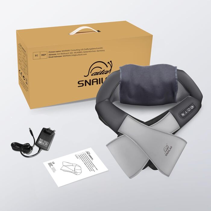 Масажер Snailax для шиї, плечей і спини з функцією нагріву, 4D шиацу масаж, проти напруги, для дому, офісу та авто, подарунок для чоловіків і жінок