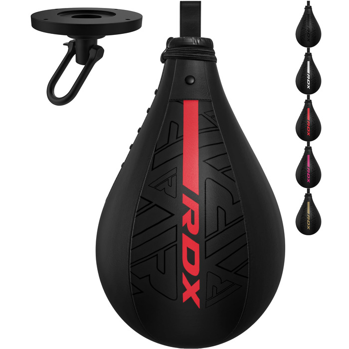 Набір для боксу RDX Boxbirne Maya Hide Leder: боксерська груша, Speedbag з кріпленням, червоний. Тренувальне обладнання для фітнесу та залу.