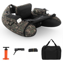 Надувне човен Leadzm для риболовлі, 150 кг, з насосом та тримачами для вудок