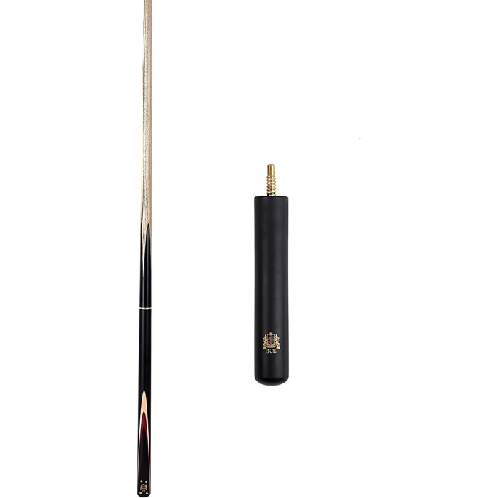 Більярдний кий BCE Heritage Sapele Snooker, магоні, ¾ розміру, 145 см - наконечник 9,5 мм, з подовжувачем 15 см та жорстким кейсом + аксесуари: наконечники ROS Elch, кубик крейди та крейда Riley