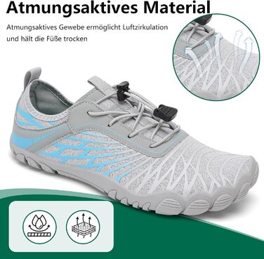 Жіночі шкарпетки-сліпони SAGUARO: легкі, дихаючі, швидко сохнуть, широка носова частина, розмір 35-43, сірий колір