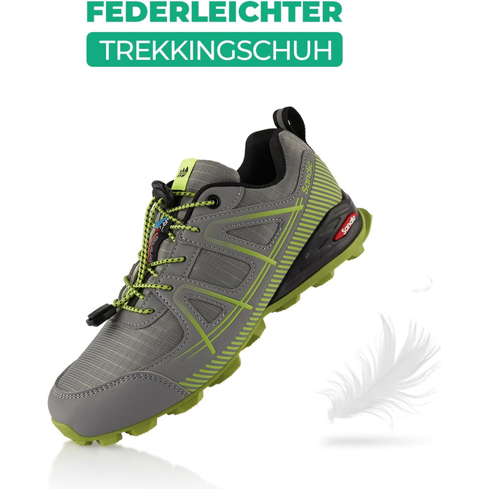 Черевики для хайкінгу та трекінгу Damen Herren: дихаючі, для жінок та чоловіків, турецький колір (42 EU, сірий, зелений)