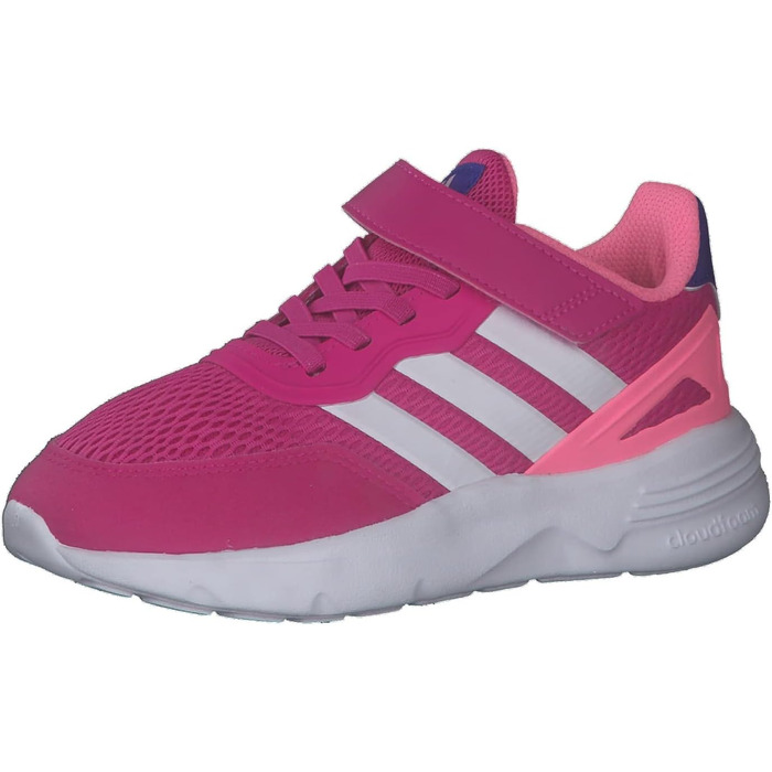 Кросівки Adidas для дітей унісекс, бігові, з еластичними шнурками, кольори фуксія та білий, розмір 38 EU