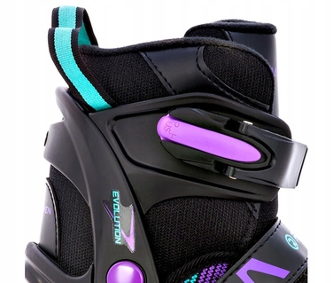 Регульовані ролики RAVEN Cande, Black/Mint/Violet, розмір 38-42, каучукові колеса