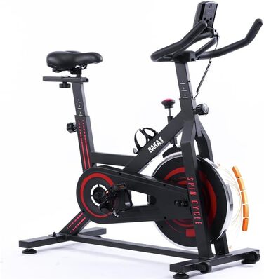 Велотренажер BAKAJI Spinning Bike з LCD-дисплеєм: час, калорії, відстань. Фітнес для дому, тренажерний зал, регульоване сидіння, кардіотренування.