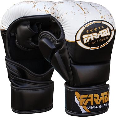 MMA рукавички Farabi Sports з регульованою підтримкою зап'ястя, відкритою долонею, для спарингу, муай-тай, кейдж-файту, для чоловіків і жінок
