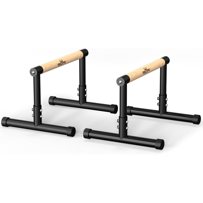 Стойка для віджимань та підтягувань RELIFE Calisthenics Black-3. Регульована висота, для занять вдома та в залі.