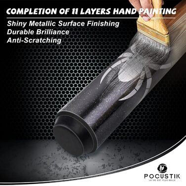 Набір більярдних київ POCUSTIK (2 шт.), 58'' - набір для дорослих, ергономічні киї для більяру, для дому, з канадського клена, чорний/червоний