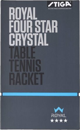 Тенісний стіл STIGA Royal Crystal: швидка ракетка з ITTF сертифікованим покриттям Star 4, гумою 2.0 мм та Crystal Technology – ідеальна для швидкої та точної гри