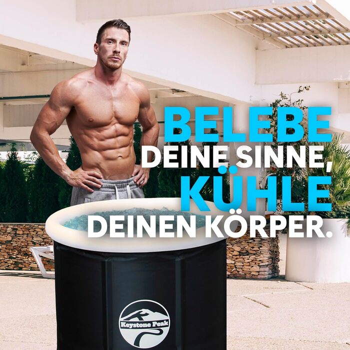 Портативна ванна для криотерапії Cold Plunge Tub — надувна ванна для холодних купань, відновлення м'язів та велнесу, чорна
