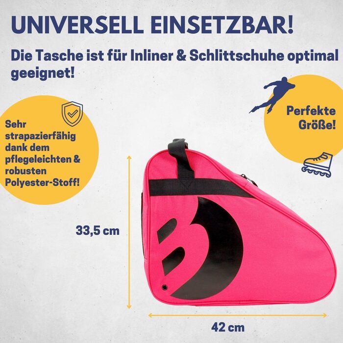 Сумка для роликових ковзанів та ковзанів BEST SPORTING Pink | Роликова та ковзанів сумка з регульованим ремінцем | Велика сумка для роликів та ковзанів