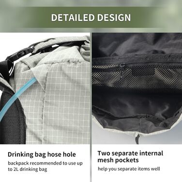 Туристичний рюкзак Naturehike Rock 60/40/20+5 л з внутрішнім каркасом для кемпінгу, подорожей, хайкінгу, білий