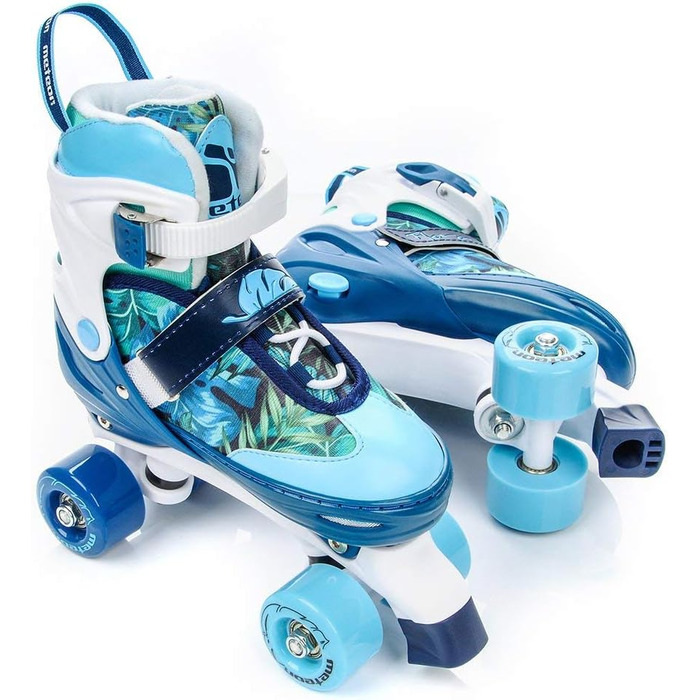 Роликові ковзани Meteor Retro Rollschuhe – стиль 80-х для дітей. Quad skate, 5 кольорів, регульований розмір 39-42 (Flora)