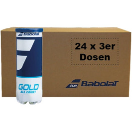 Тенісні м'ячі Babolat Gold All Court, 72 шт. (24×3), для дорослих гравців і тренерів, універсальні, високоякісні, у тубах