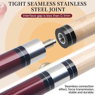 Набір більярдних київ Kmise Pool-Queue-Stick – професійні киї для більярдного столу, канадський клен, для дорослих, 147 см, різні кольори