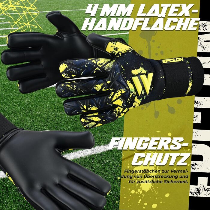 Дитячі та юніорські рукавички воротаря з латексної піни, чорні. Дихаючі та зручні рукавички для хлопчиків та дівчаток.