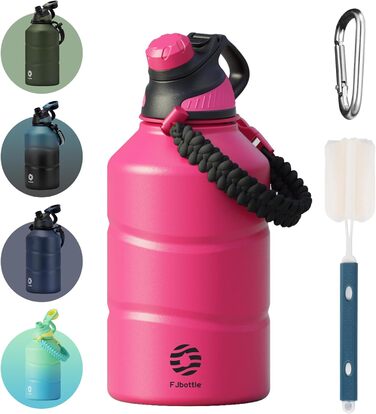 Fjbottle пляшка для води з нержавіючої сталі 1900 мл, спортивна термобутилка з магнітною кришкою, BPA-free, герметична, для газованої води, спортзалу, школи, фітнесу