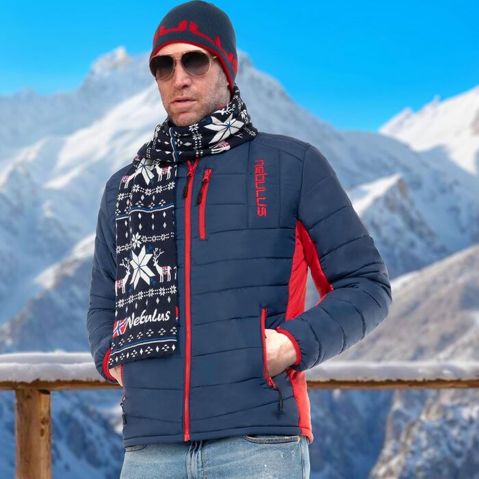 Зимова куртка Nebuus GRAFFITY для чоловіків (темно-синій/червоний, розмір S)