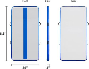 Надувний килимок для гімнастики Tuxedo Airtrack Mat 2M/3M/4M, 10 см, з електропомпою, для дому/залу/черепліки/йоги