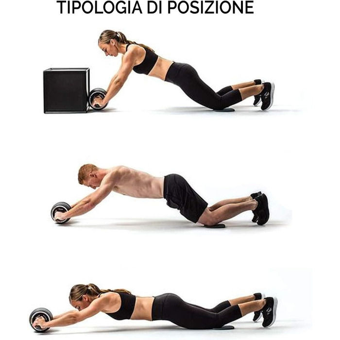 Аб ролер Fitness AB ROLLER для чоловіків: тренажер для пресу, рук, спини та плечей | Домашні тренування для зміцнення м'язів