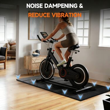 Захисний килимок під бігову доріжку, велотренажер та еліптичний тренажер, шумопоглищаючий підкладник для підлоги (160 x 75 x 0.6 см)